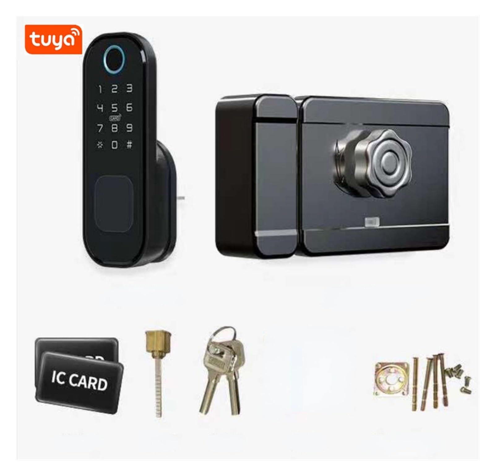 Inteligentne drzwi wejściowe， Tuya APP Smart Lock Wodoodporny zamek z czytnikiem linii(Tuya App)