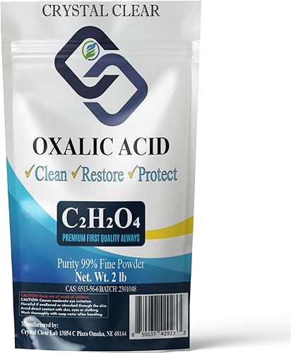 Crystal Clear Oxalic Acid Powder- Stain Remover and Rust Cleaner for Home & Garden - (2 Pound) Bag