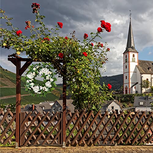 Spring Summer Wreath For Front Door 24 Inch White Eucalyptus Wreath With Flowers Outdoor Easter Wreaths For Front Door Decor, St Patricks Day Wreath Green Wreaths Farmhouse #TOP3