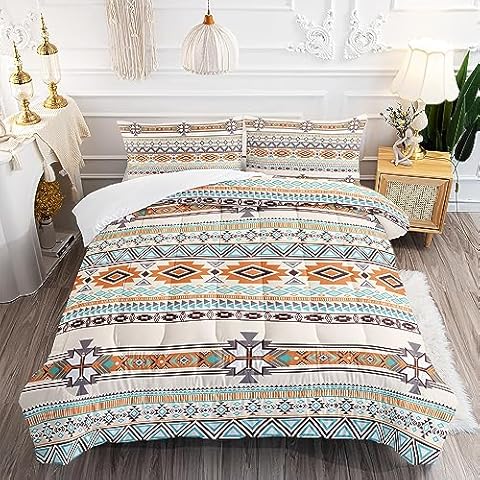 AILONEN Aztec Geometric Comforter Set Queen Size Cover