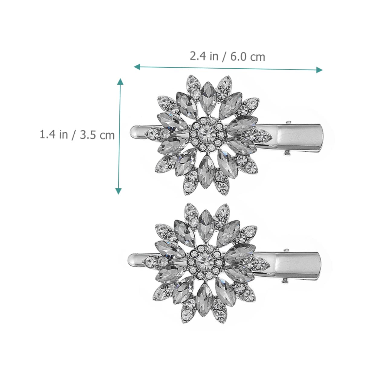 Beavorty 5 Set Di Fermagli Per Con Doppio Fiore E Strass Per Donne Con Fermaglio Per Su Tutti I Lati Per Decorazioni Da Donna Per Shopping E Feste 2 Pezzi*5