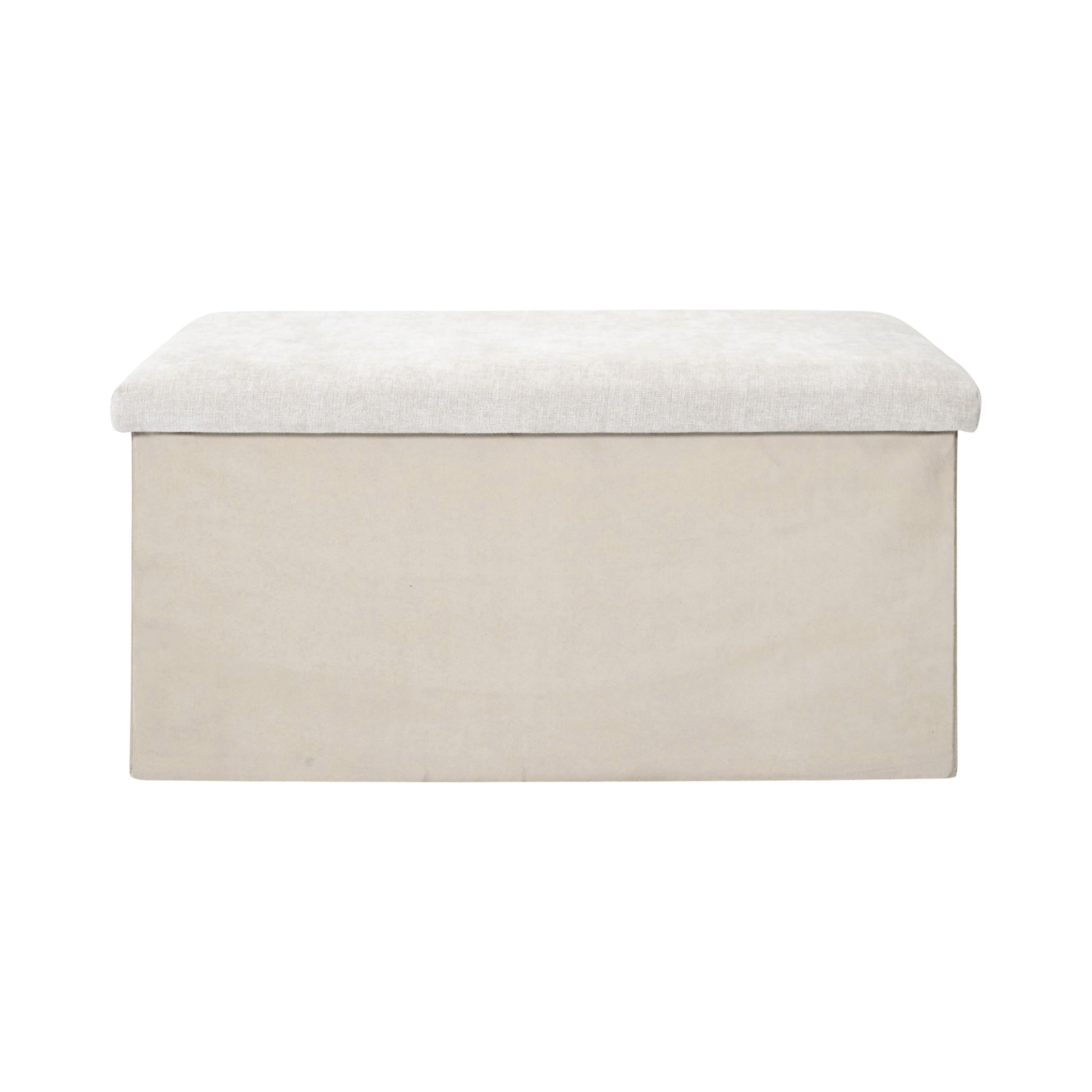 HOME DECO FACTORY - HD7799 - Coffre Banc Pliable Emilia - Meuble de Rangement Pratique en Polyester - Design Épuré - Idéal pour Salon ou Chambre - Capacité de Rangement Optimale - Beige