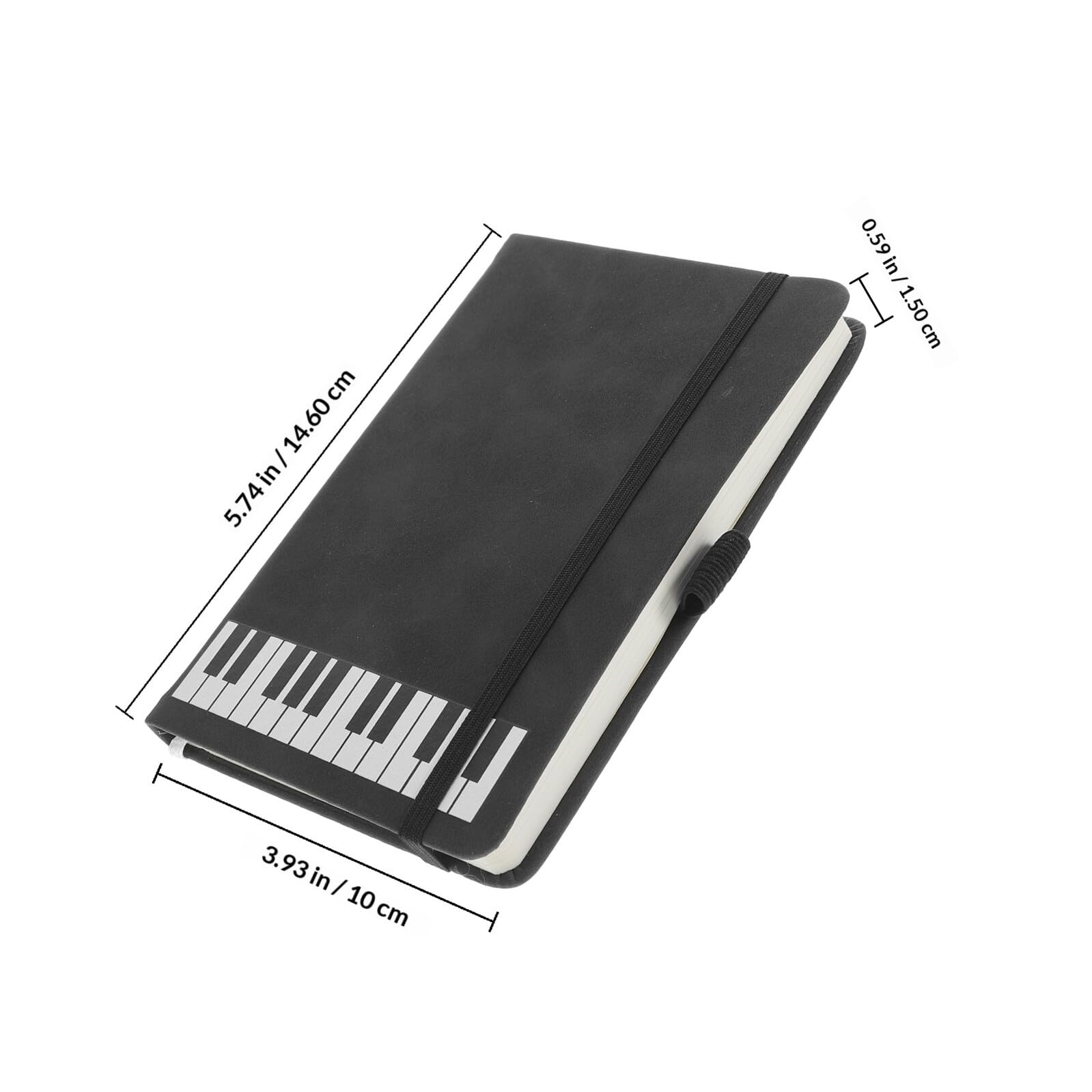 OSALADI Quaderno Musicale A6 – Copertina Similpelle A Tasto Pianoforte, 14,6x10 Cm, Per Appunti E Spartiti