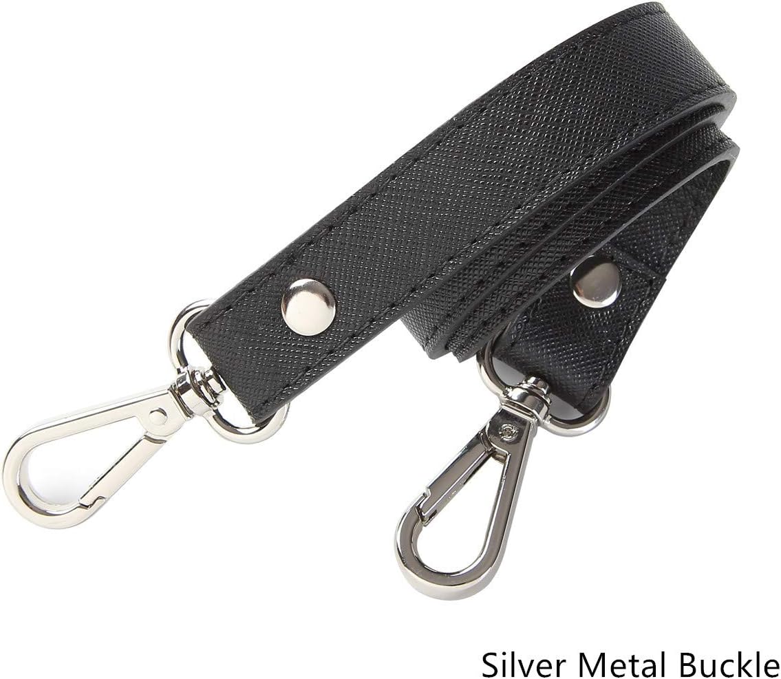 ESUPPORT Purse Straps Replacement Leather Handbags Shoulder Bag Wallet DIY 23.62 Inch Long Silver Metal Buckle - Image 5