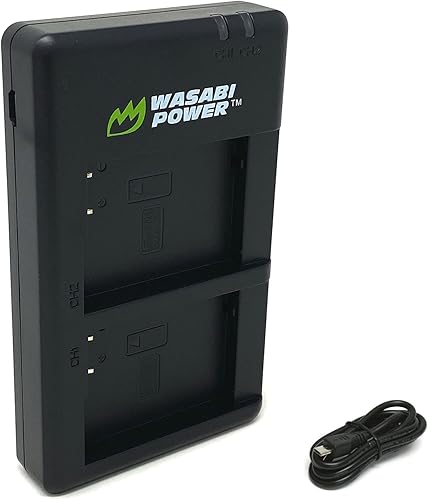 Wasabi Power Cargador dual micro USB para Panasonic DMW-BCM13 y DMC-FT5, DMC-LZ40, DMC-TS5, DMC-TS6, DMC-TS7, DMC-TZ40, DMC-TZ41, DMC-TZ55,