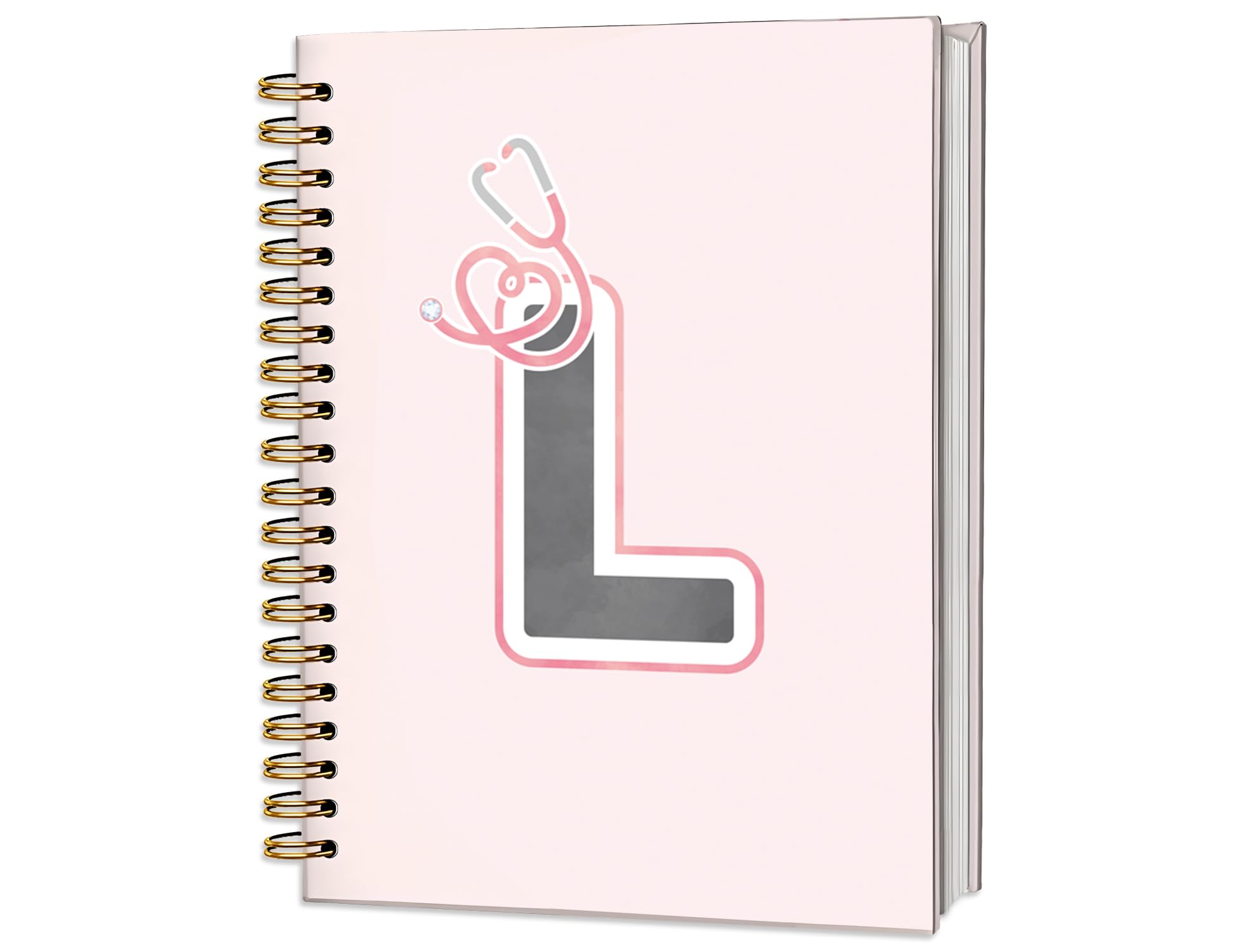 ICEWHITEY Pinkes Krankenschwester-Notizbuch, Krankenschwester-Bürobedarf, personalisiertes Spiralbuch, Tagebuch, 14 x 21 cm (L)