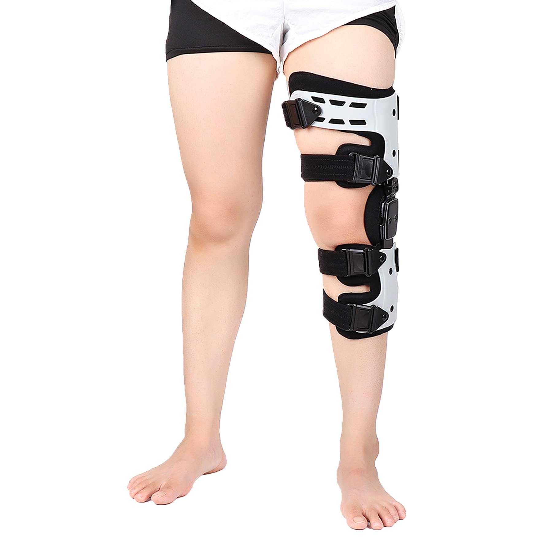 Rodillera ROM con Bisagras para ACL Ligamento Lesiones Deportivas Osteoartritis Leve Desgarros del Menisco Rodillera Rotuliana para Estabilización Recuperación para Hombres Muje,Right