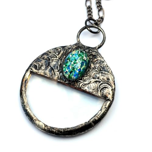 Long Handmade Magnifying Glass Pendant 