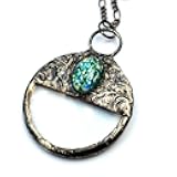 Bayou Glass Arts Magnifying Glass Necklace for Women, Modern Monocle Reading Aid, Handmade Statement Jewelry Gift For Her, Long Neck Chain, Unisex, Replacement for Readers, Artisan Hand Crafted