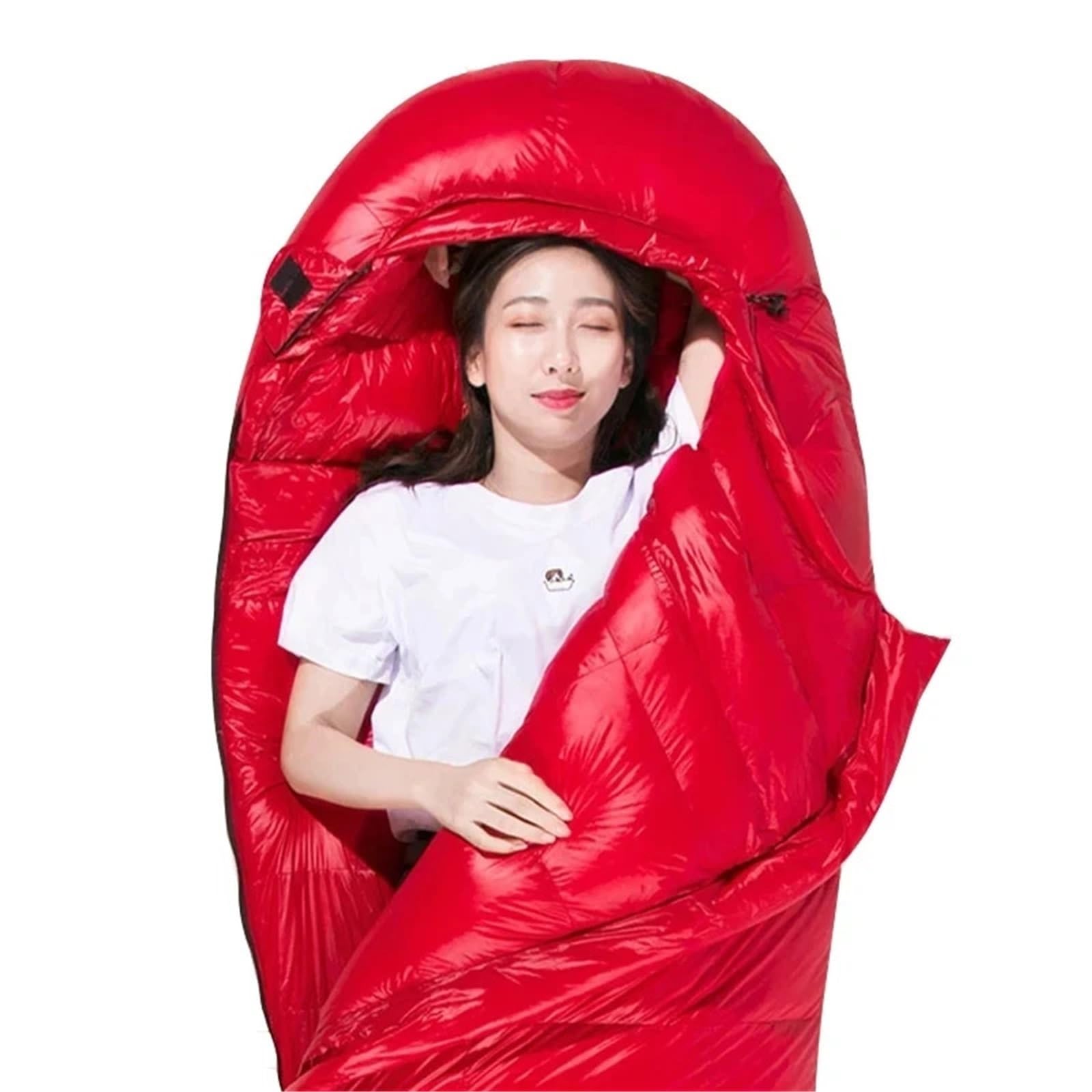 Sacco A Pelo da Campeggio White Goose Down Sleeping Bag Camping Sleeping Bag Goose Down Filled Men Sleeping Bag Warm for Travel Hiking Bag per Campeggio, Viaggi
