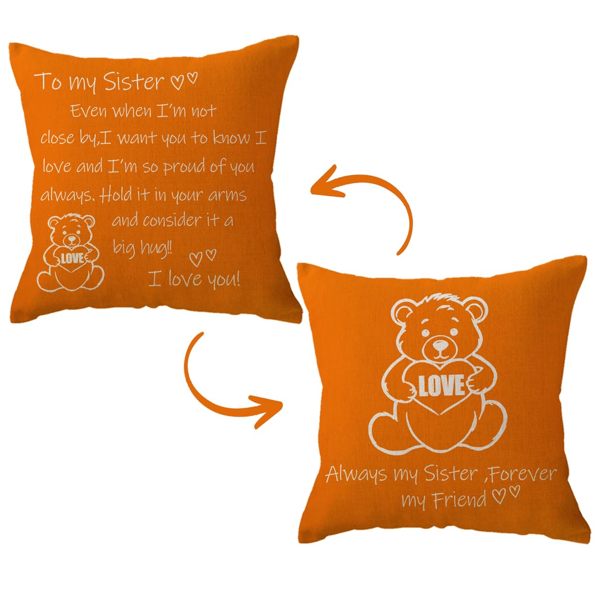 ULOVE LOVE YOURSELF to My Sister Throw Pillow Cover 18 x 18 Inch Sister Reminder Gift Birthday Graduation