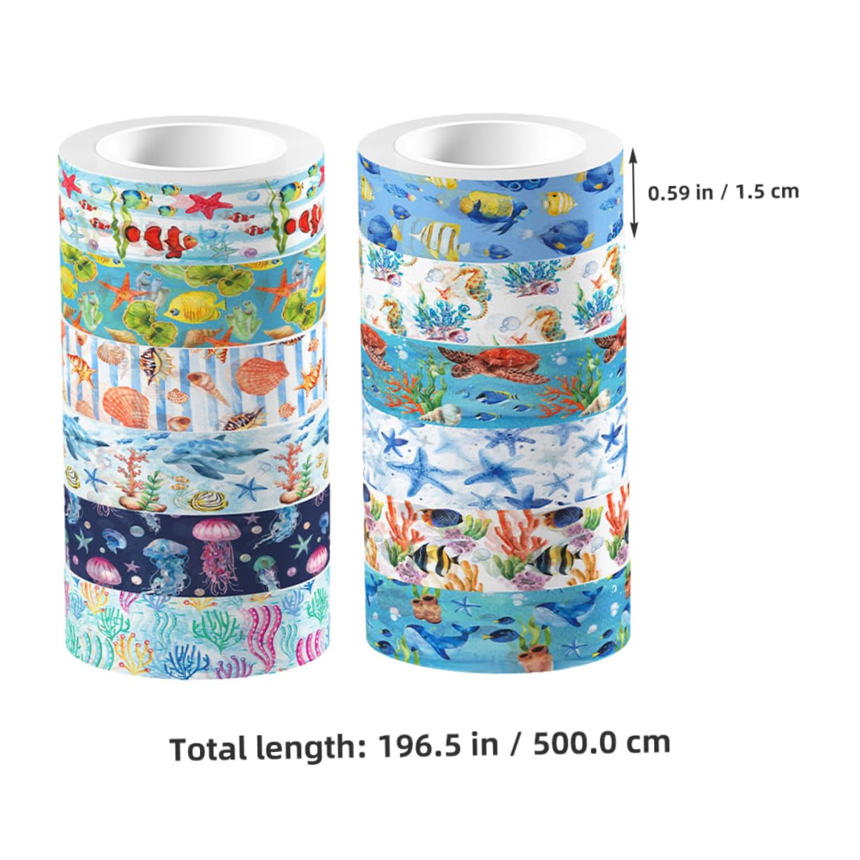DOITOOL 4 Ensembles Biote Sous-marin Autocollant Scrapbooking Artisanat Pour Ruban Adhésif Scène Adulte Océan Mignon Stickers Pastel Ruban De Scrapbooking Autocollants 12 Rouleaux*4