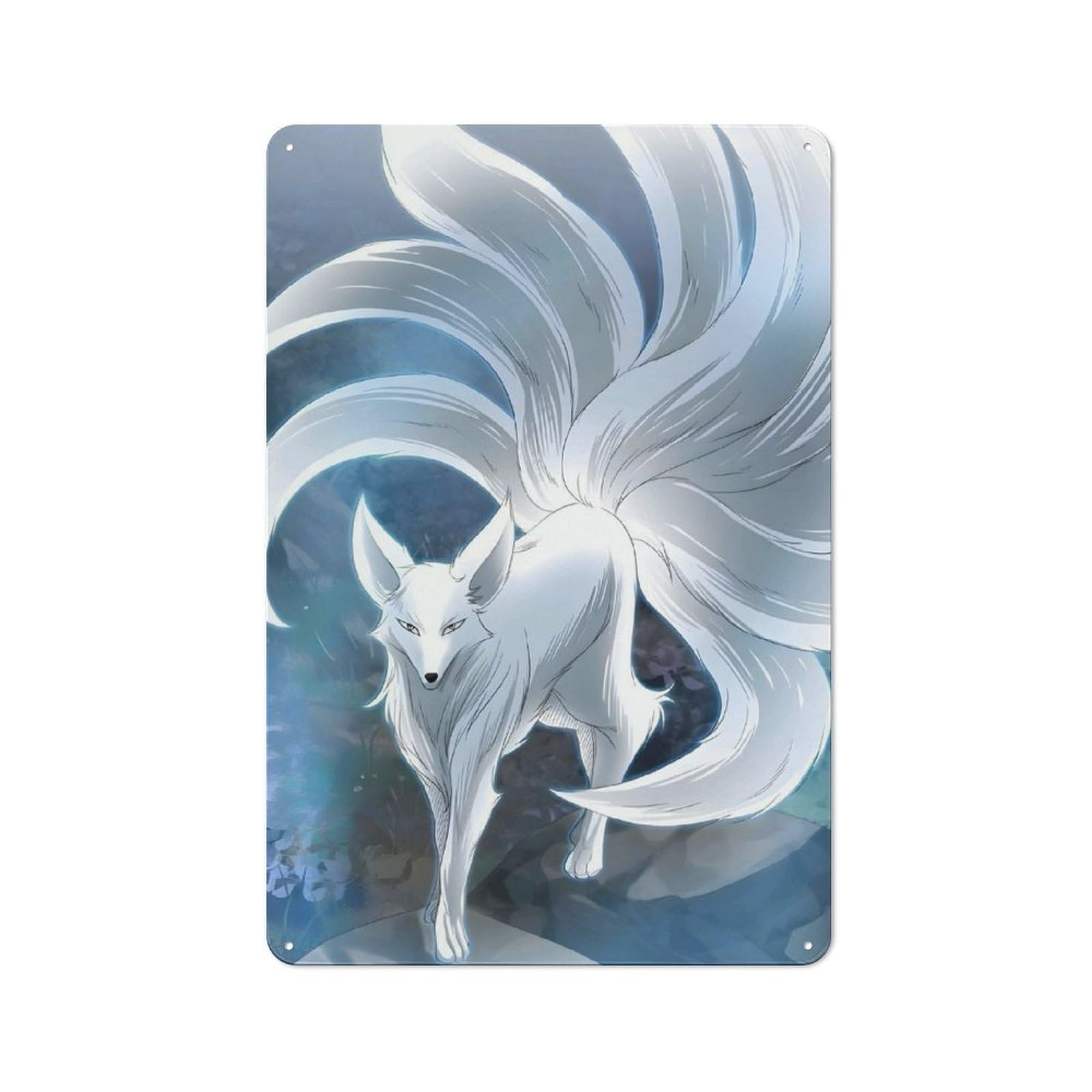 Junmoney Kitsune Kitsune Retro Metal Wall Sign 30X20cm For Hobby Room Or Studio, For Garage, Workshop And Man Cave Decoration