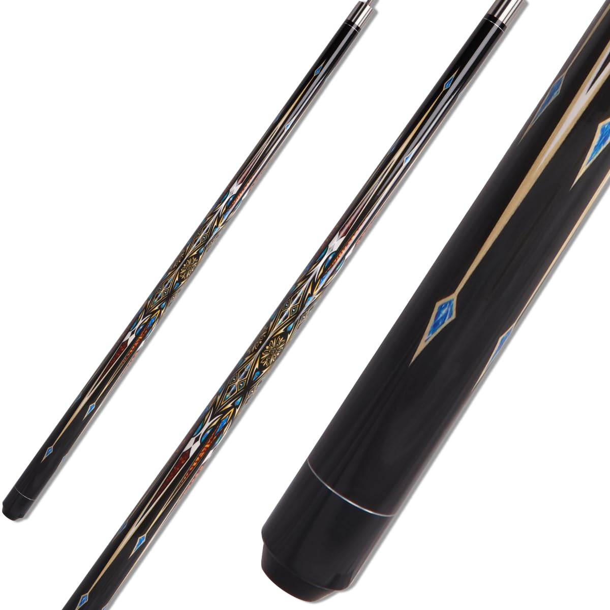 Tiekerbilir Canadian Maple Pool Cue Stick, Billiard Pool Cue Stick, 58 Inch, 13mm Tip Billiard Pool Cue Stick 19 20 oz, 2-Piece Pool Cue Stick for Beginner, Commercial and Home Entertainment (E)