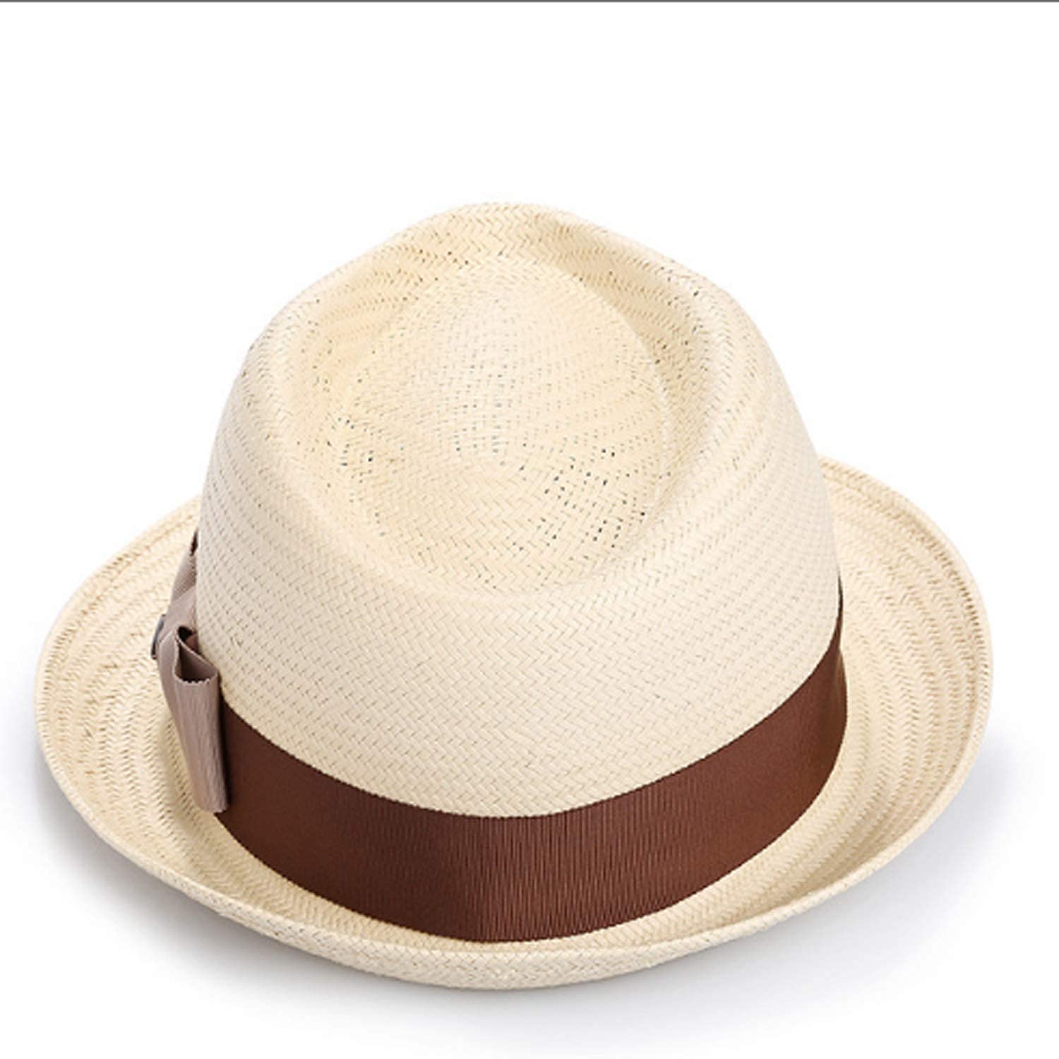 Sombrero Masculino Sombrero de Paja Corto Sombrero de Top Sombrero Junto a la Playa con Protector Solar Ocio Jazz Gorra, Mejor Comodidad/Natural/Medium