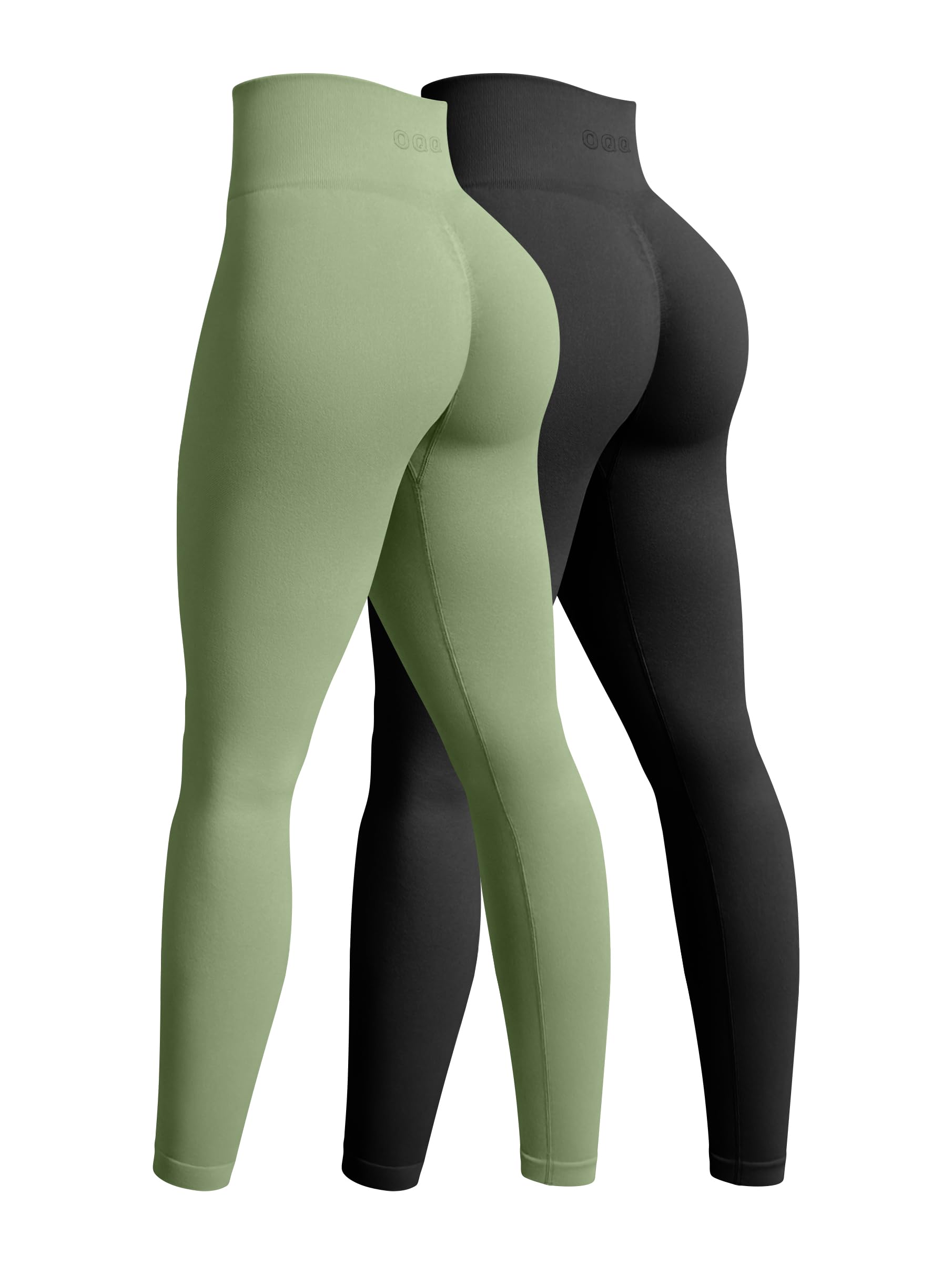 OQQ Women's 2 Piece Yoga Legging Seamless Workout High Waist Butt Liftings Athletic Leggings