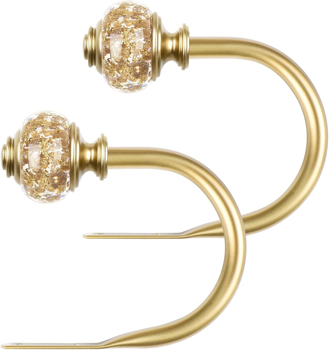 USFOOK Gold Curtain Holdbacks, Decorative Drapery Tiebacks, 2 Pack/1 Pair