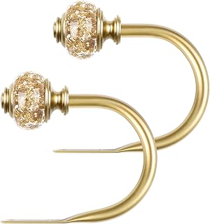 USFOOK Gold Curtain Holdbacks, Decorative Drapery Tiebacks, 2 Pack/1 Pair