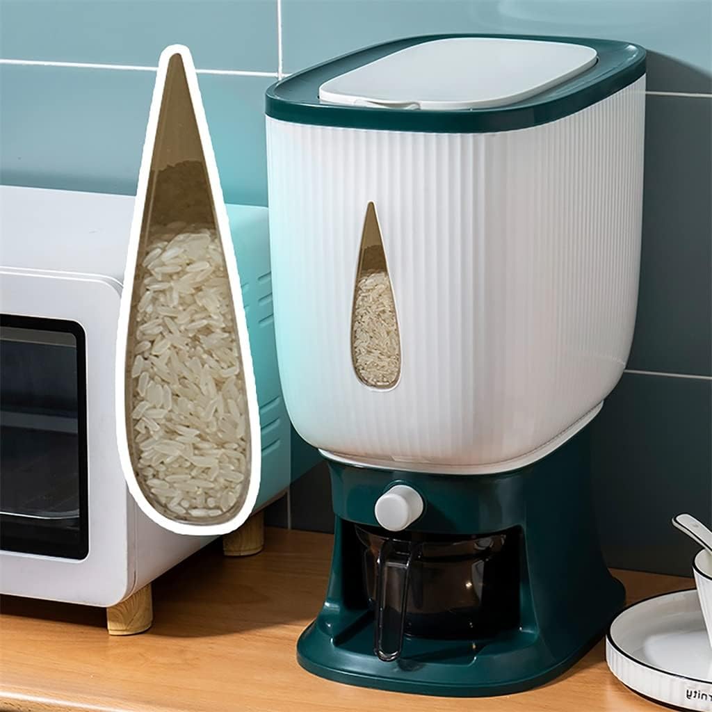 Rice Storage Container Large Sealed Grain Dispenser Box with Lid Measuring Cylinder Household image 4