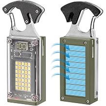 BY-J LED Multitool Small Flashlight, Keychain Light, Solar Rechargeable COB Multi-Function Mini Work Light, 1000 Lumens Rechargeable, 8 Lighting Modes Green