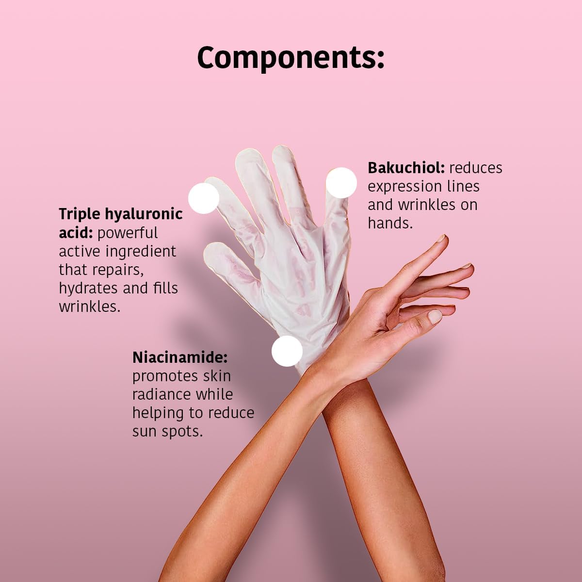 Anti-Aging Hand Mask (4 pairs) + Foot Mask with Peach Extract & Shea Butter (4 Pairs) -Anti-Aging Hand Mask with Hyaluronic Acid and Bakuchiol & Sauna-Effect Moisturizing Socks for Dry, Calloused Feet