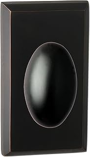 Bravura Hardware 905 Oxford Knob Privacy Lockset with Modern Rectangle Trim Door Knob for Bedroom/Bathroom, Oil Rubbed Bronze