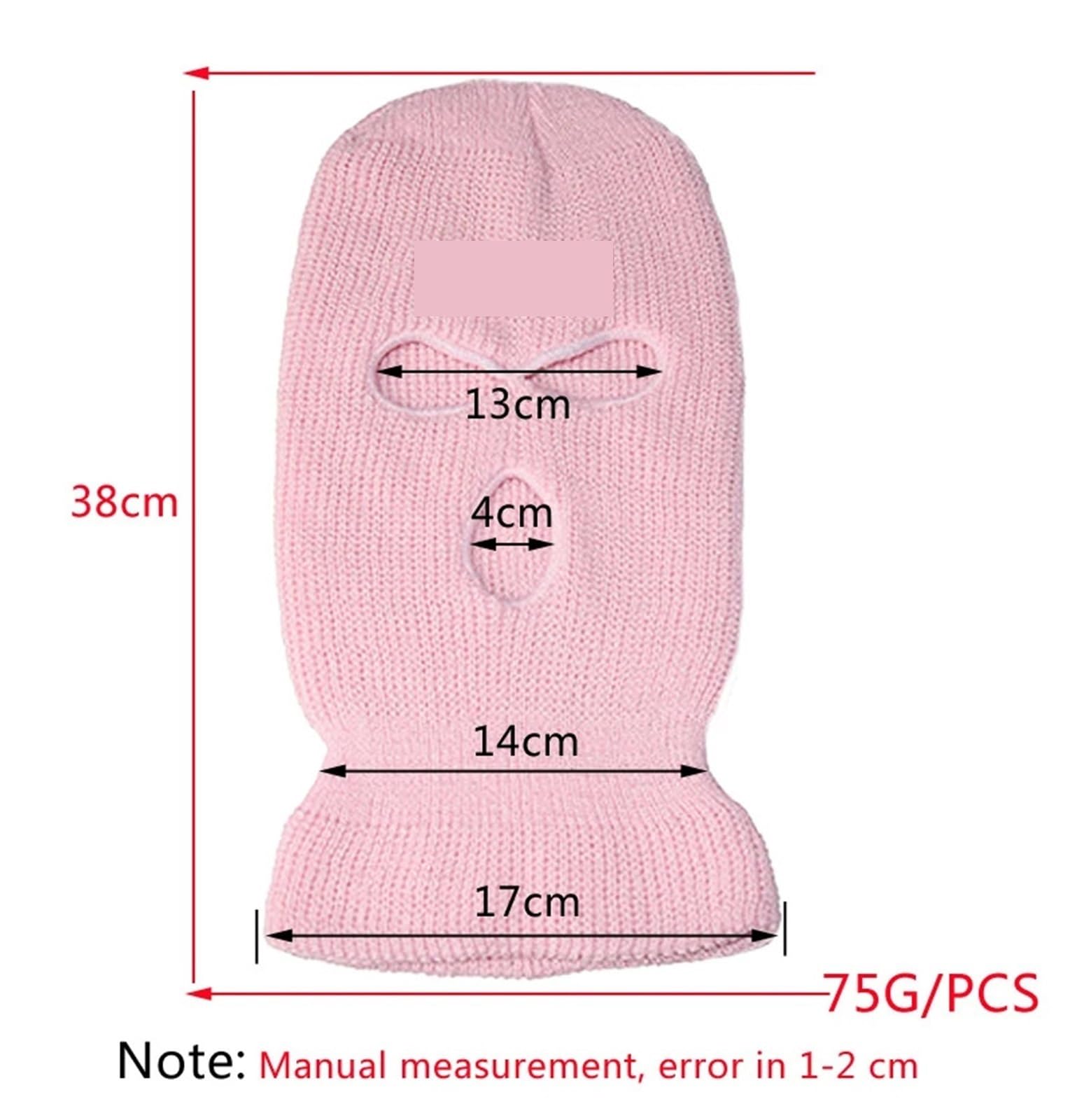 2 pasamontañas de Punto for Hombre, Resistentes al Viento, con Cara Completa, Bordados, cálidos, Invierno, 3 Agujeros para Esquí Ciclismo
