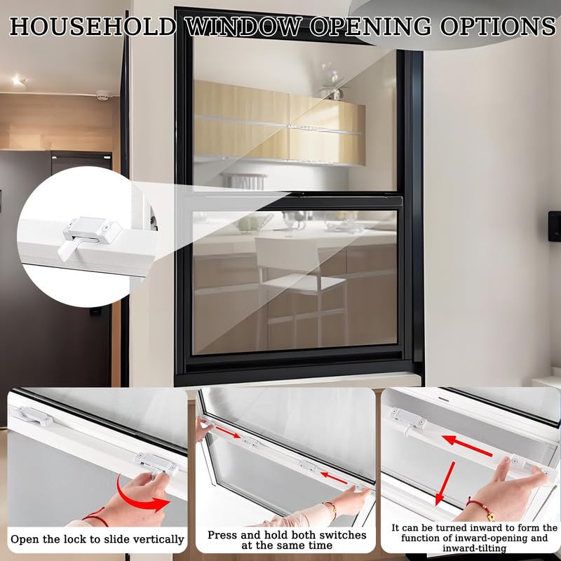 Bakufu Vertical Sliding Window – 24x44 Inches, White Aluminum Frame With Screen, Replacement Window For Basements, Bathrooms, & Outdoor Showers
