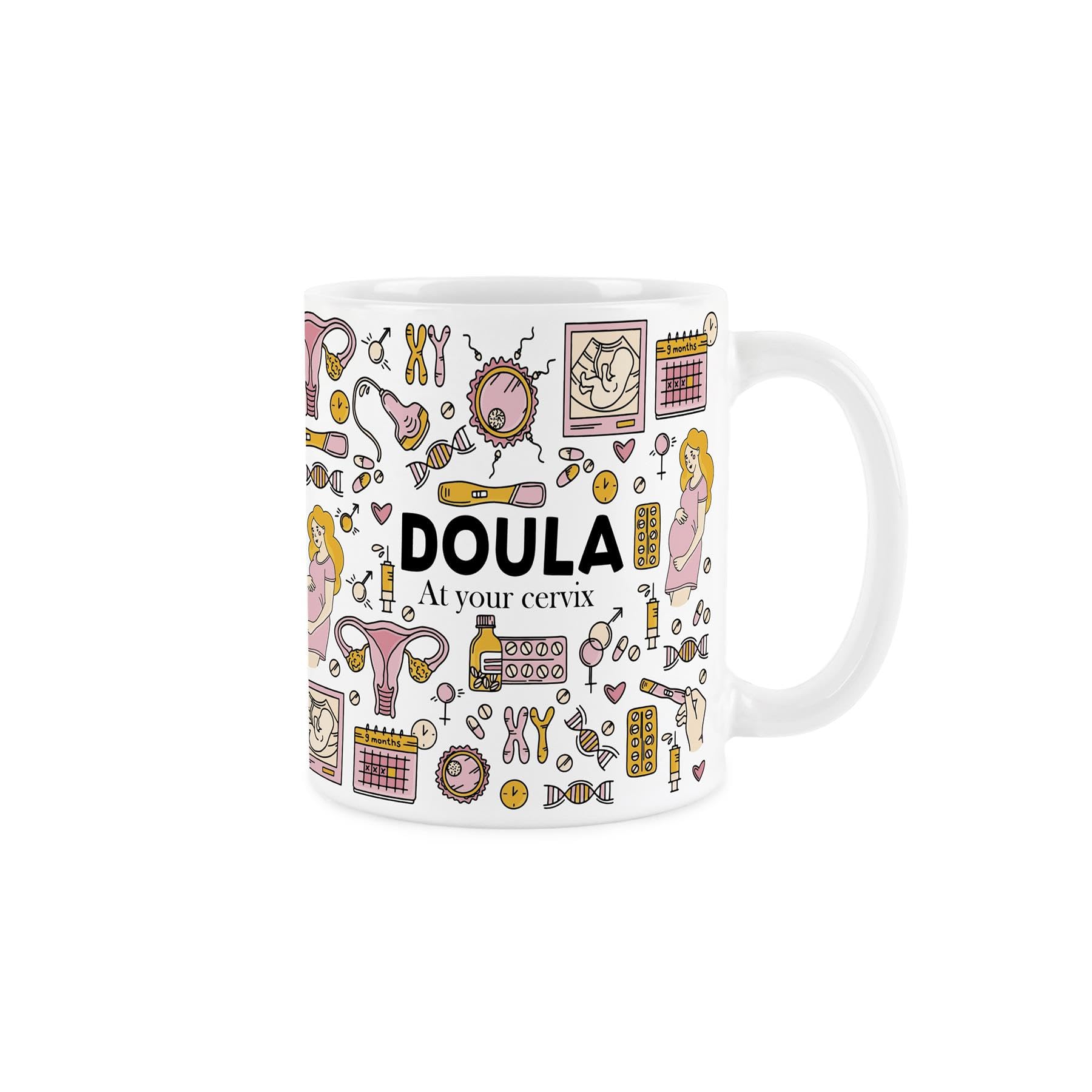 Doula Mug - Funny Novelty Career Gifts for Professional Maternity Support Workers - Tea/Coffee Hot Drinks White Ceramic Cup Present
