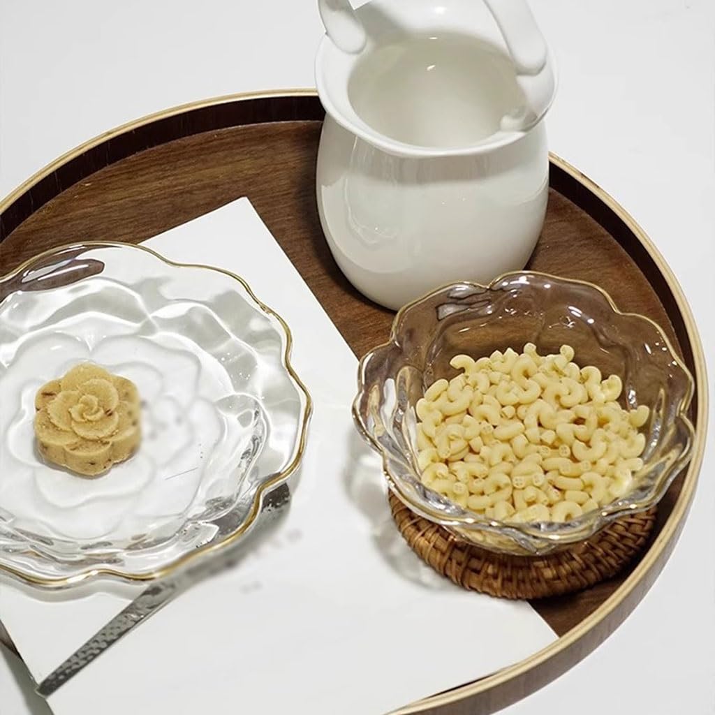 Plato de cristal creativo – Platos versátiles para servir postres y frutas, elegantes platos de aperitivos para fiestas, hogar y eventos, vajilla elegante esencial