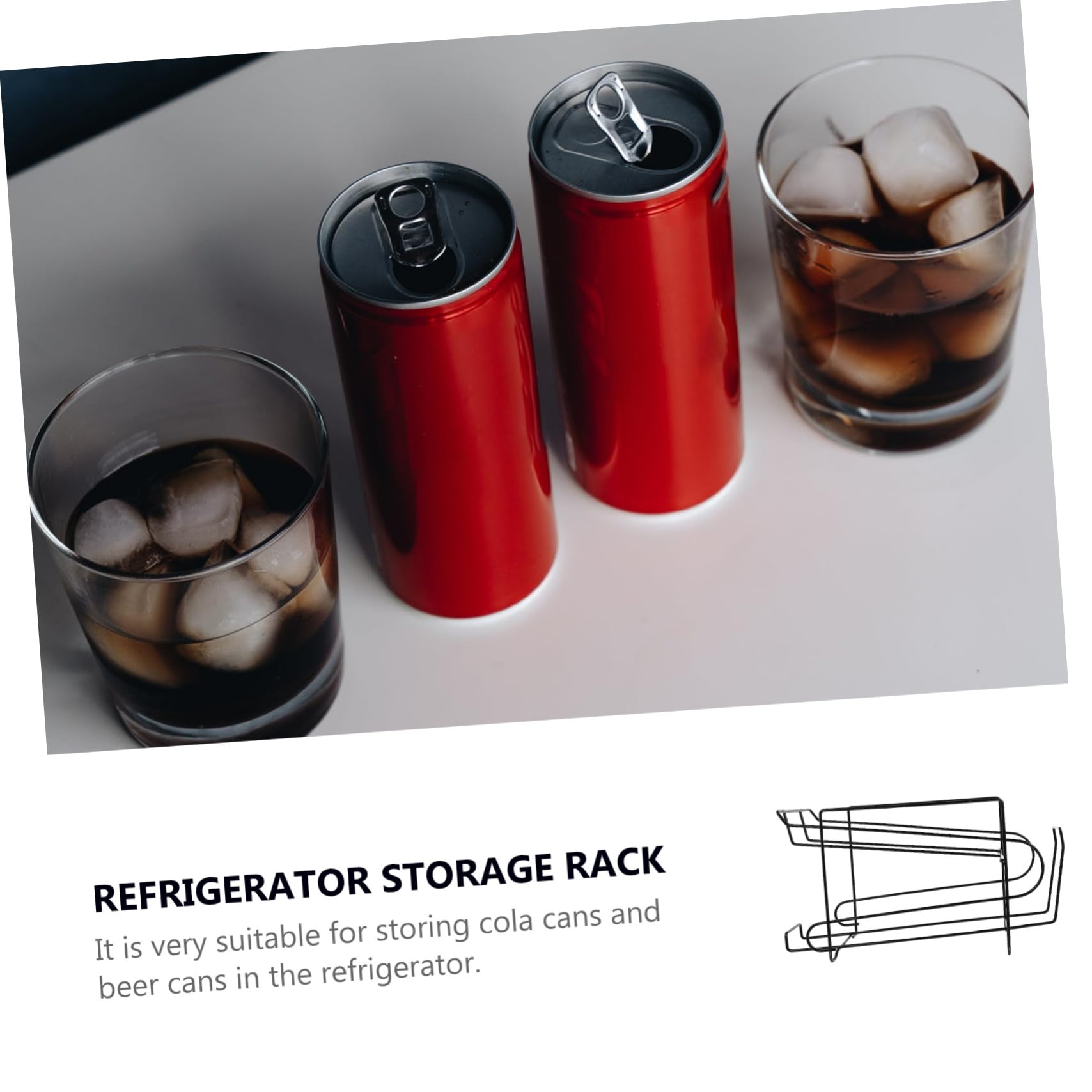 UKCOCO Estante Organizador para Cerveza y Bebidas Negro, Porta Cerveza De Hierro Resistente, Estante Apilable para Nevera, Almacenamiento Práctico para Cocina y Refrigerador