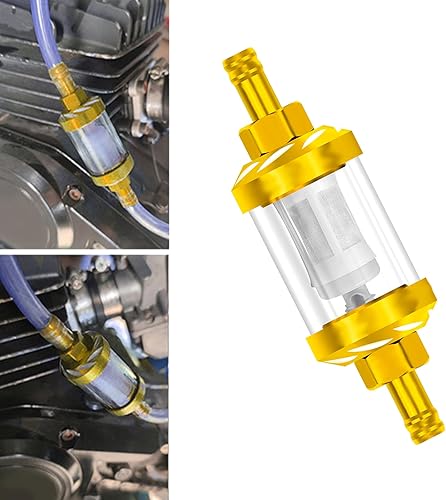 1 filtro de combustible automotriz, 1.1 x 3.62 pulgadas de aleación de vidrio templado con patrón de superficie de aceite, accesorios de