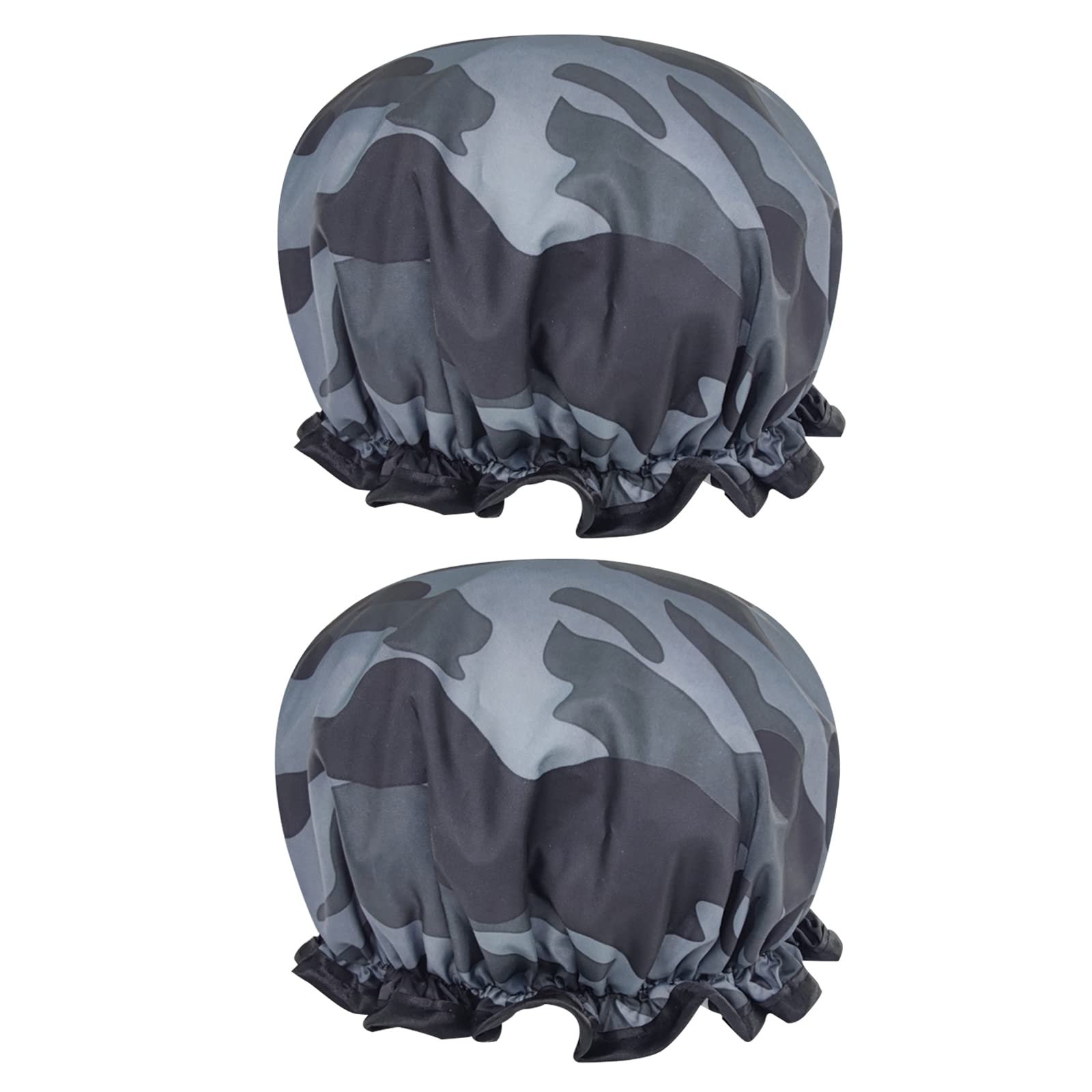 NITAIUN Gorro de ducha de doble capa, de satén sedoso, grande, impermeable, reutilizable, para hombres y mujeres, accesorios de salón de spa (2 piezas)
