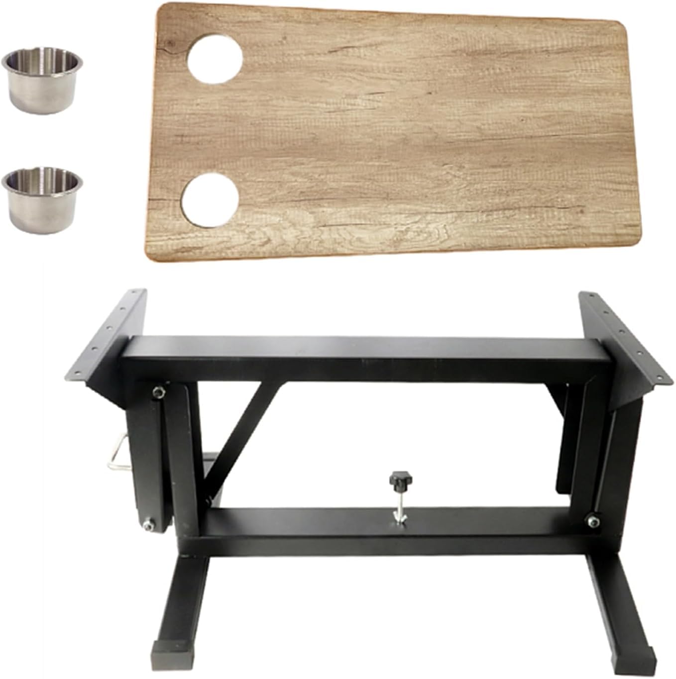 Table pliante en VR jaune réglable en hauteur avec porte-tasses pour bateau et camping