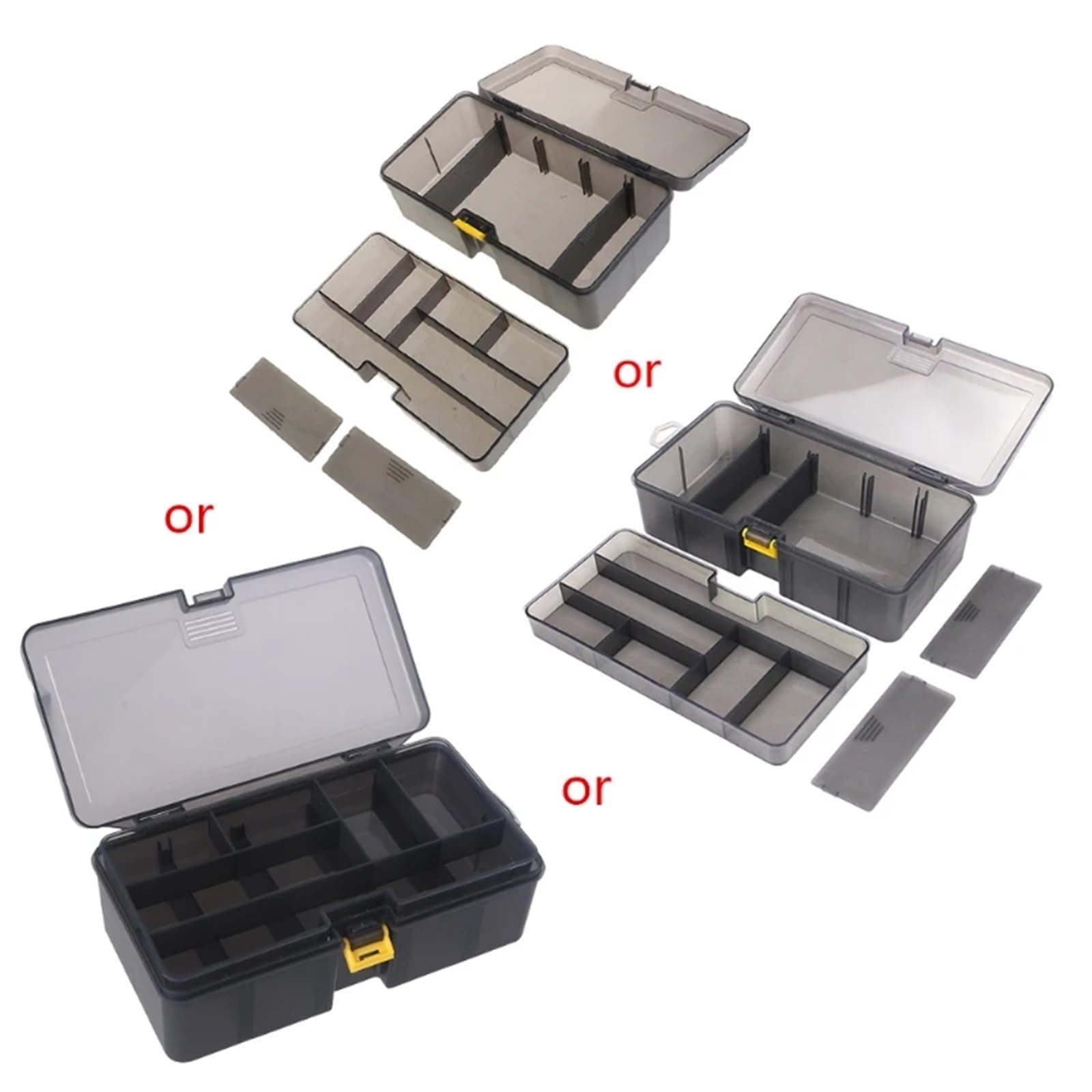Cassetta Attrezzi Vuota Scatola piccola portatile Scatola di immagazzinaggio multiuso Scatola degli attrezzi Scatola a doppio strato Scatola di assortimento di stoccaggio Scatola for piccole parti