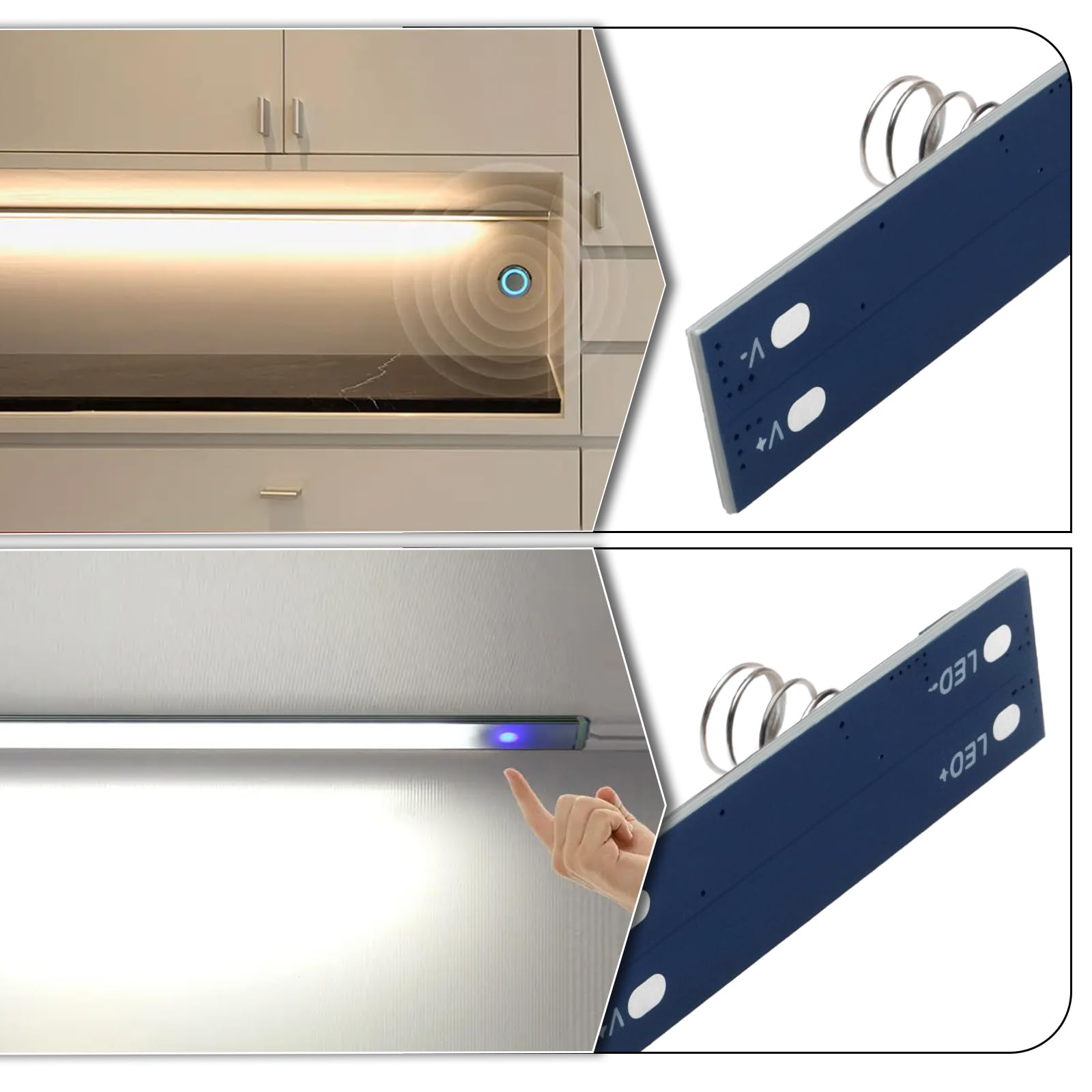 ECSiNG 2pcs 12-24V 4A LED Aluminum Strip Light Gradually Turns On Dimming Touch Sensing Switch Module 36x10mm Straight Tube Spring for Aluminum Profiles - Image 3