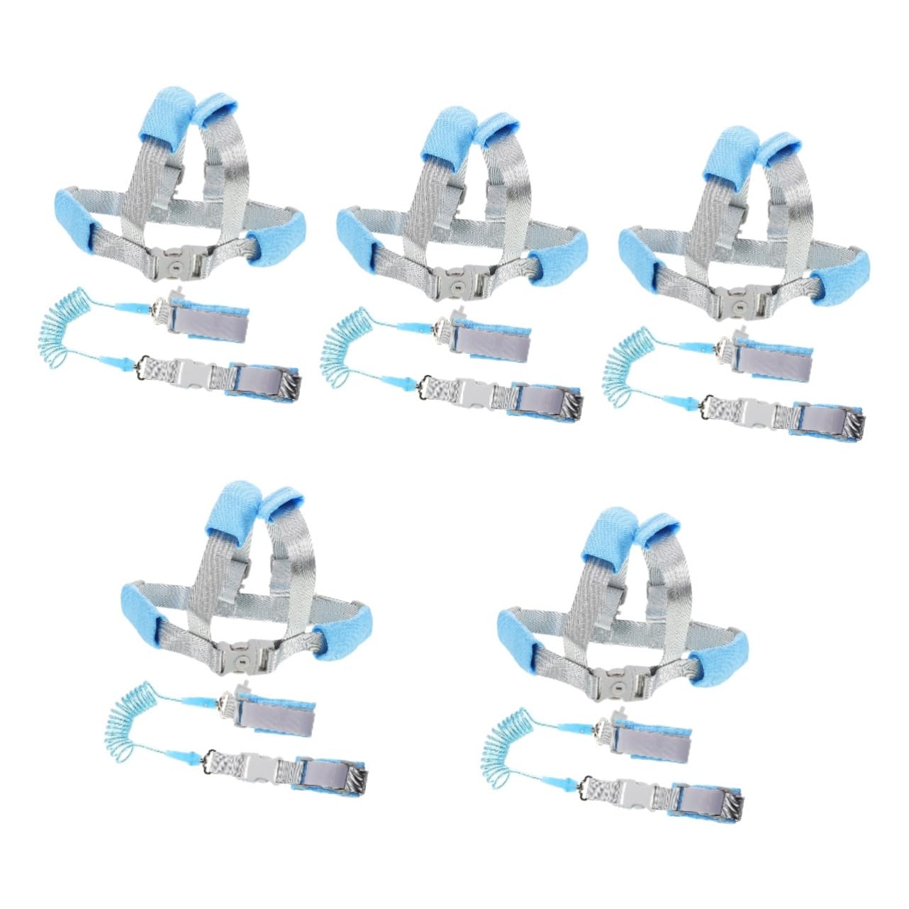 VICASKY 5pezzi Guinzaglio Sicurezza Per Imbracatura Antiperdite Accessorio Pratico Per Passeggiate e Stroller Per Piccoli Blu