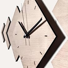 ساعة حائط عصرية كبيرة مزينة بخطوط للدلالة على الساعات من هوم جالاري، 40 سم