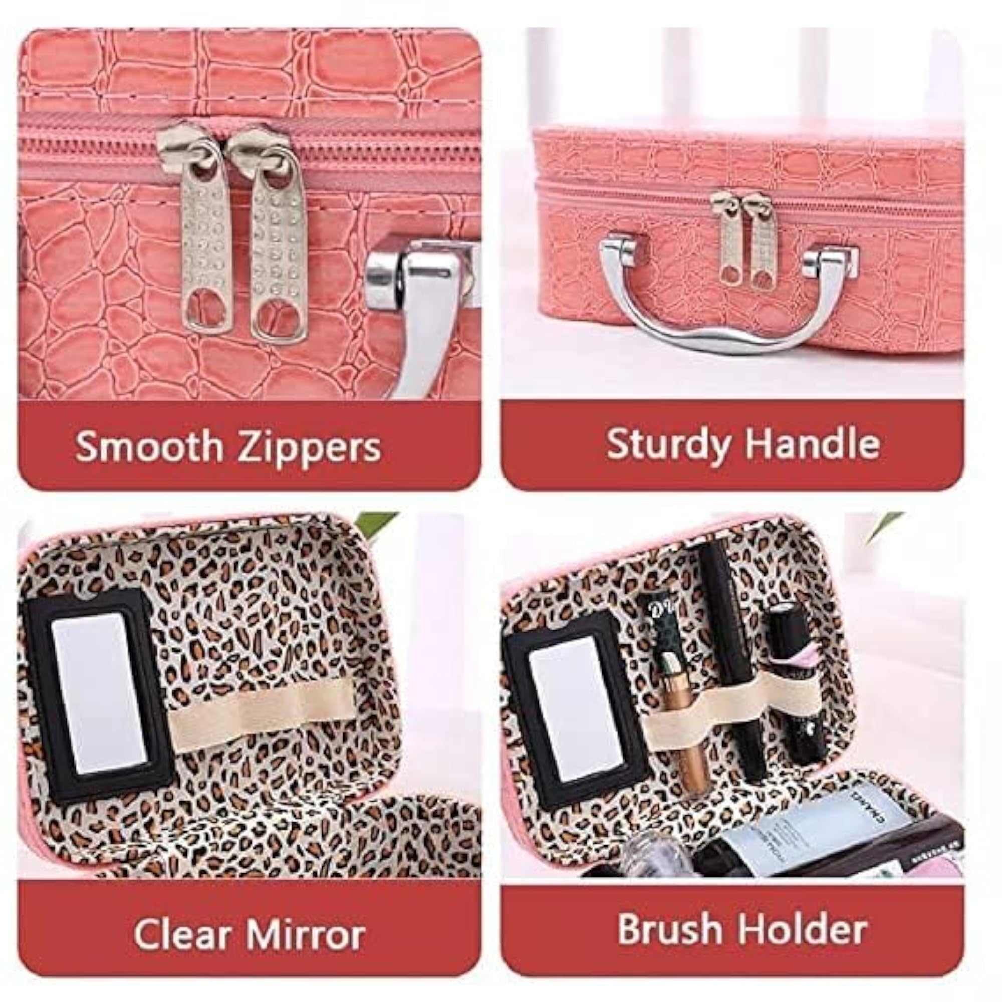 Multicolor Crocodile Pattern Cosmetic Case, Travel Organizer