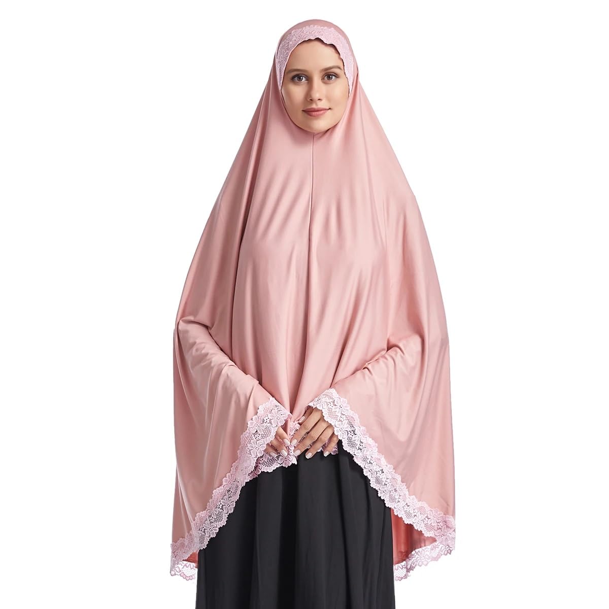 Women Stretchable Jersey Jilbab Cum Prayer khimar Hijab (Free Size) 42 Inch