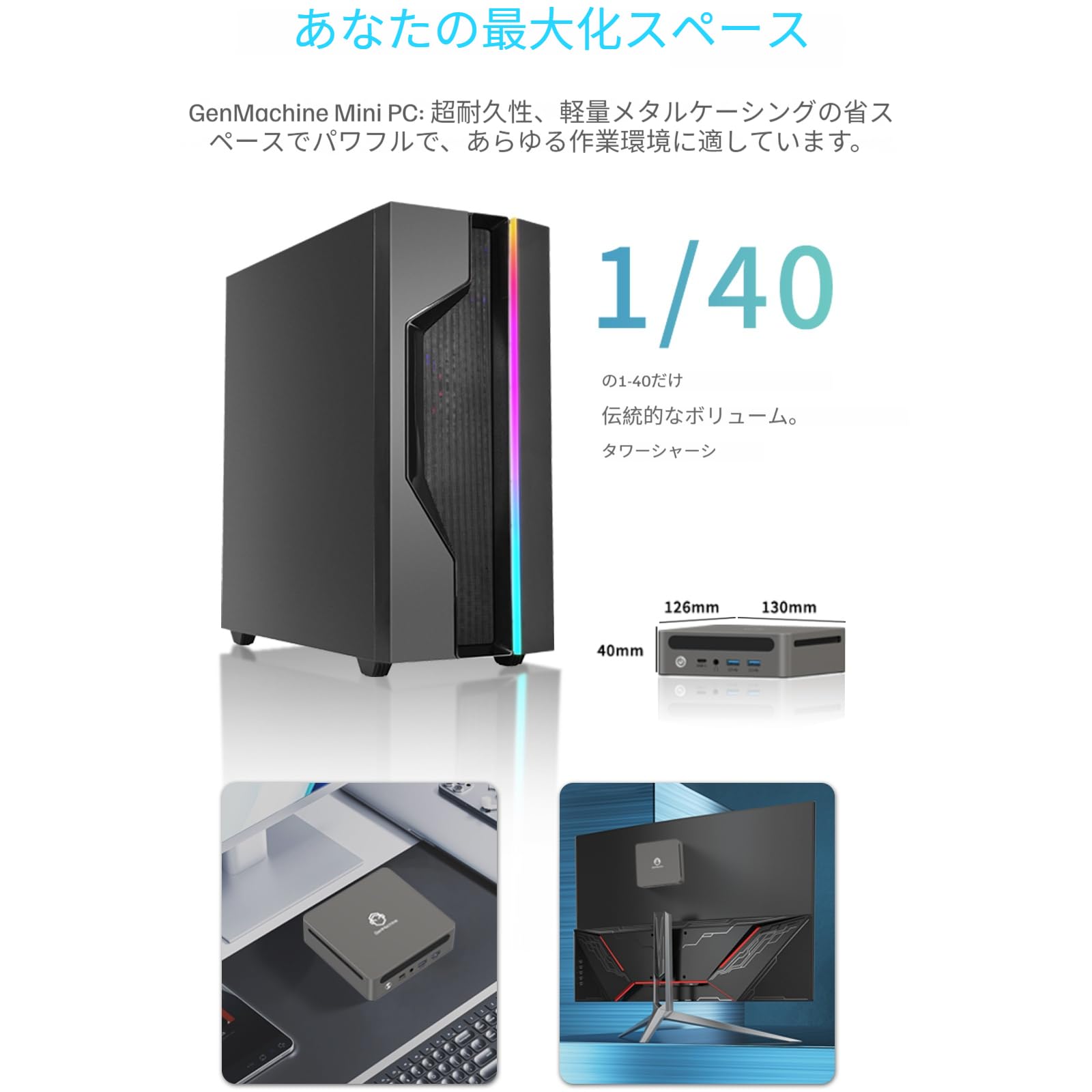 Amazon.co.jp: Genmachine ミニpc AMD Ryzen 7 8845HS 8c/16t 小型PC