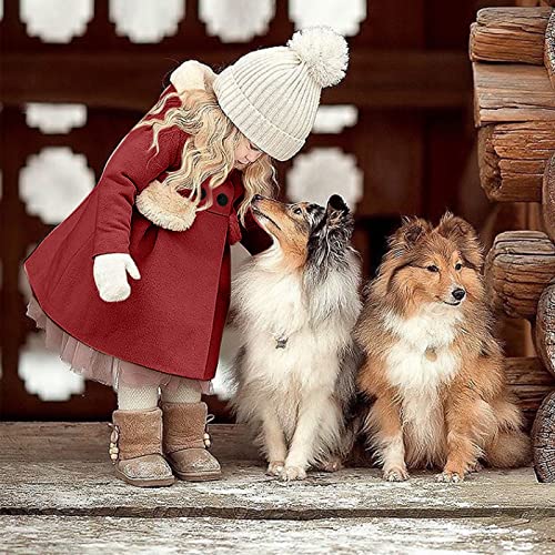Toddler Girls Winter Windproof Coat Jacket Kids Warm Fleece Hooded Outerwear Jacket Winter Peacoat for (Red, 4-5 Years)3