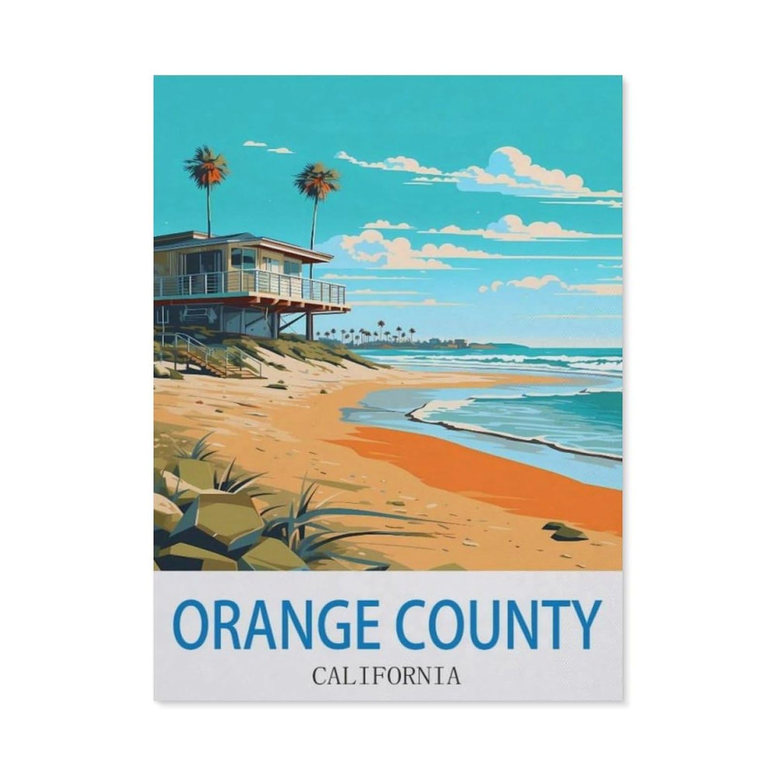 BEAYODKP 5D Diamond Painting，Orange County California，Diamond Embroidery Cross Stitch（40 x 50 cm/15.74 x 19.68 inches）-CM65