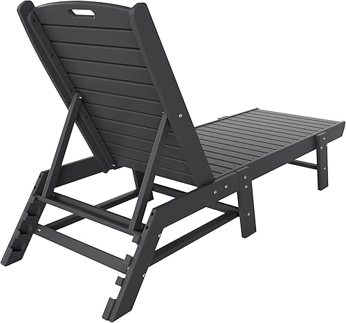 Miniatura 6 de WestinTrends Malibu - Tumbona para exteriores, para todo tipo de clima, madera de polietileno para patio, piscina con respaldo de 5 posiciones,