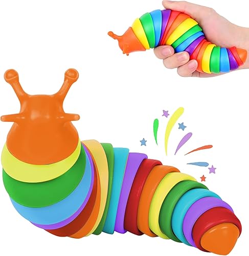 Miniatura 7 de IFiwin 3 piezas Fidget Slug Slug Fidget Toys para niños autistas y adultos, juguetes sensoriales para autismo, juguetes para el estrés, juguetes