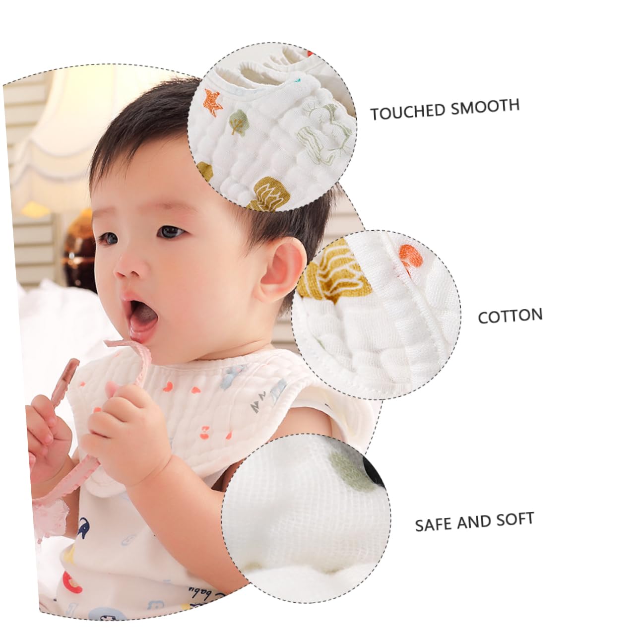 ibasenice 8 Stk Lätzchen dreieckstücher baby babylätzen Baby Halstücher baby kopftuch Speichel Handtuch Spucktuch für Kleinkinder Baumwollgaze sabbernder Mund rotieren Baumwolle Weiß