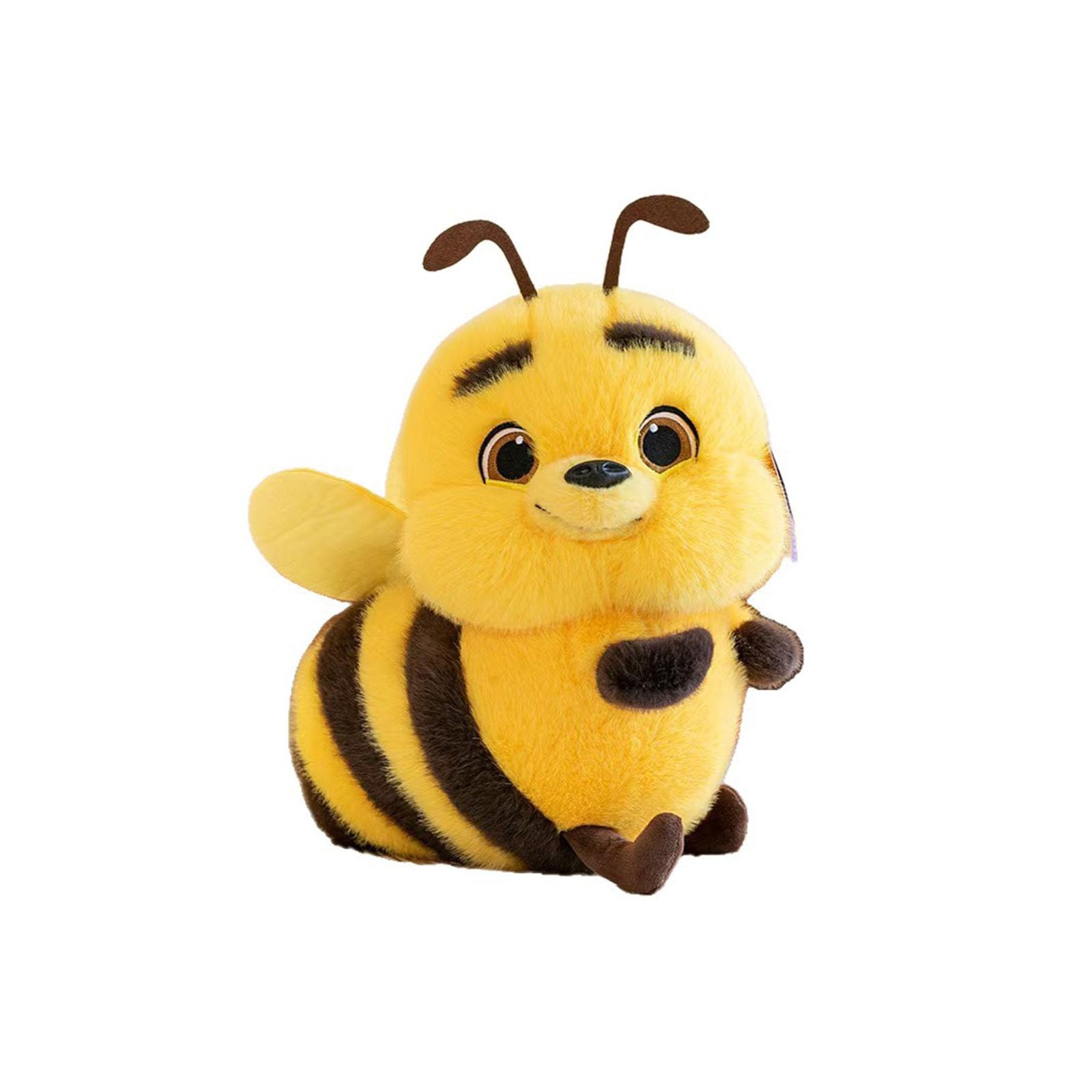 JORCEDI Plush Bee Toy, Cute Companion Doll, Lifelike Large-eyed Bee Soft Toy, Cuddly Pillow, Suitable for Children’s Room Decoration (25cm/33cm/40cm) (Yellow,25cm)