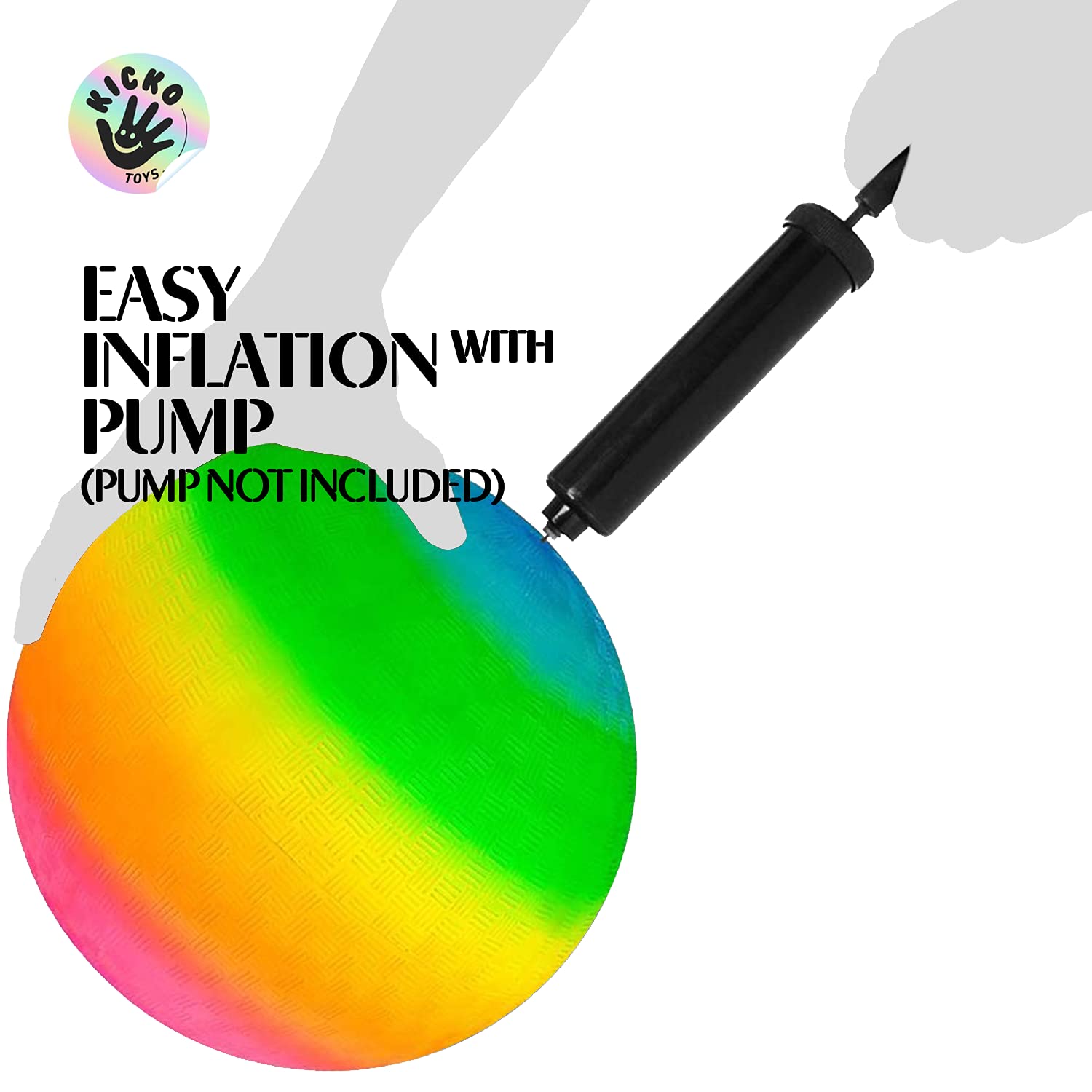 Kicko Rainbow Playground Ball 16 Inch Neon Colored Giant Play Bouncer