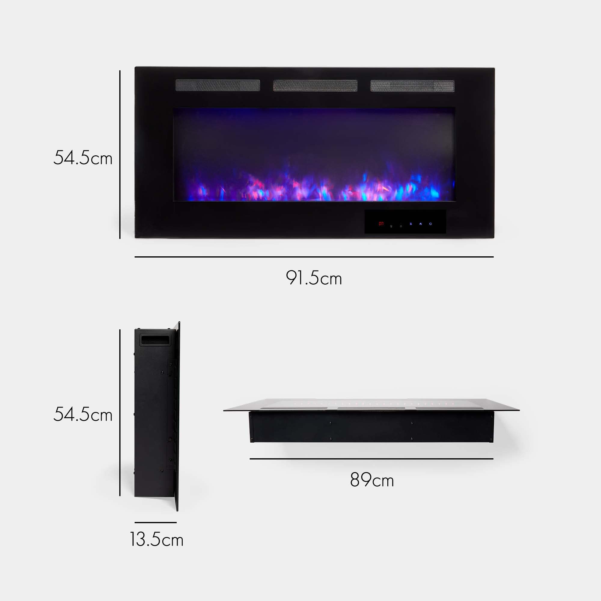 Buy VonHaus Electric Wall Mount Fireplace 1900W 42” Wall Mounted