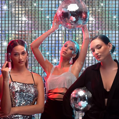 3 Pack Disco Backdrop Plata 78.7 x 39.4 pulg miniatura 6